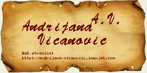 Andrijana Vicanović vizit kartica
